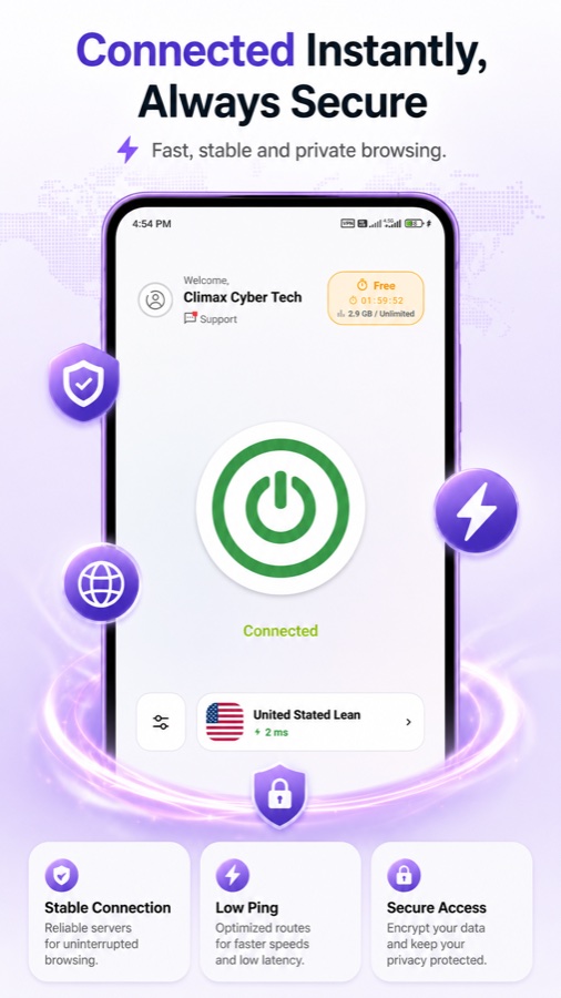 Climax VPN, Android app